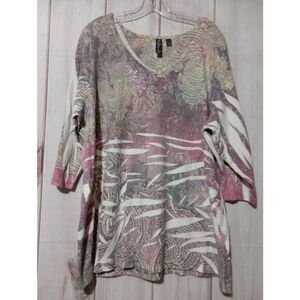 Tees 2 Please Shirt Ladies 30‎ Pink 3/4 Sleeve